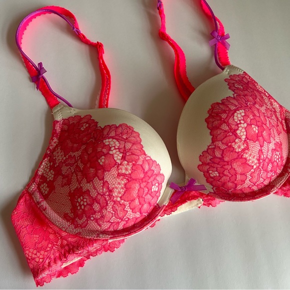 🩷VICTORIA SECRET CLASSIC PUSH UP LACE PINK ADJUSTABLE BRA SIZE 34B TRENDING - Picture 7 of 10